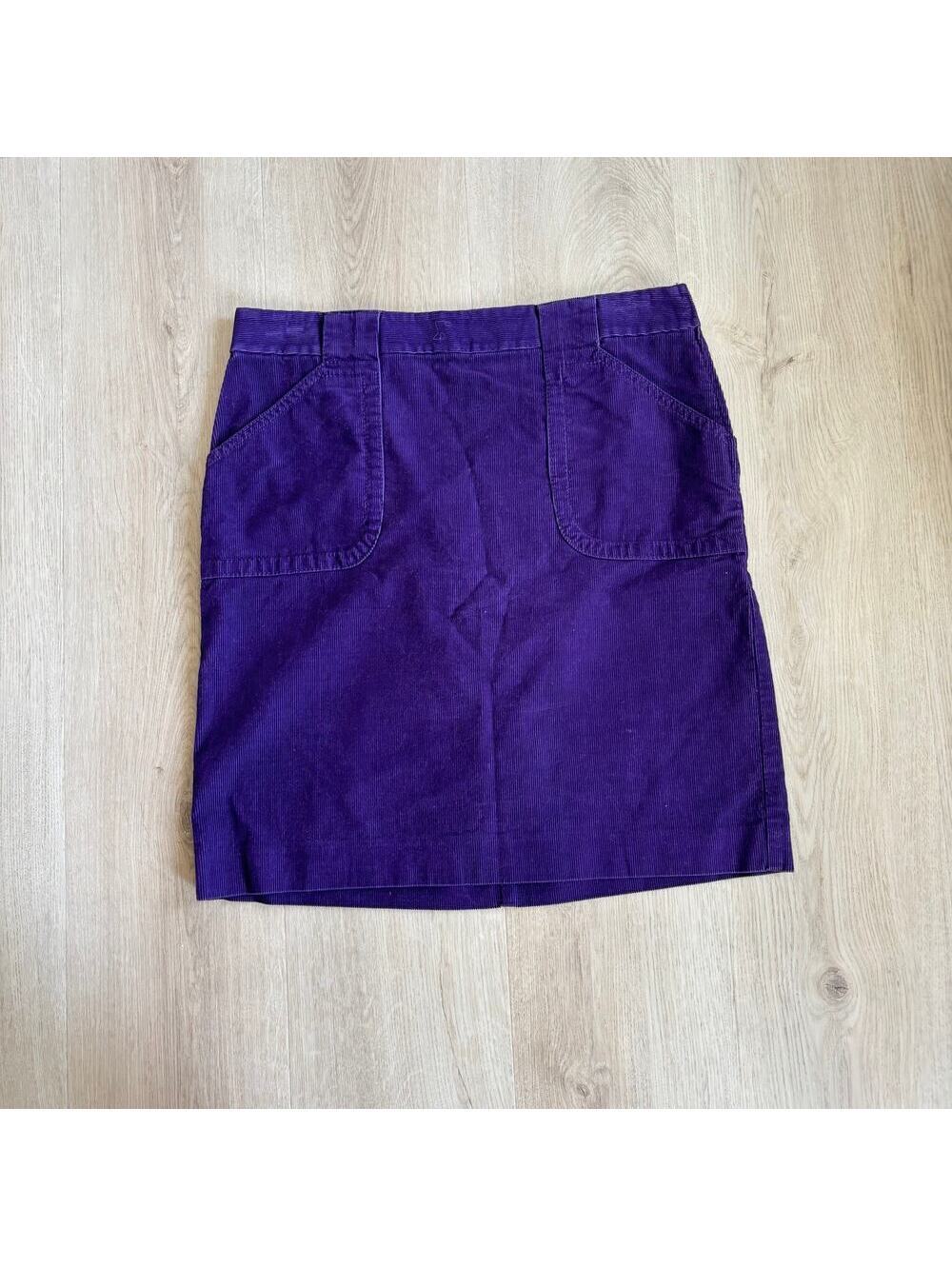 Ann Taylor NWT Women's Bright Purple Corduroy Mini Skirt Front Pockets Size 4